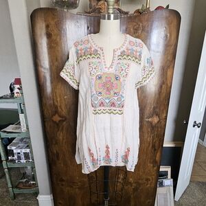 Johnny Was Multicolor Embroidered Blouse